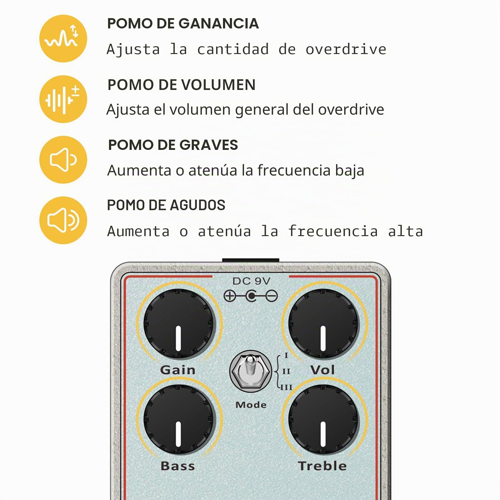 Donner Pedal de overdrive para guitarra Donner, Dumbal Drive para guitarra eléctrica, True Bypass analógico puro