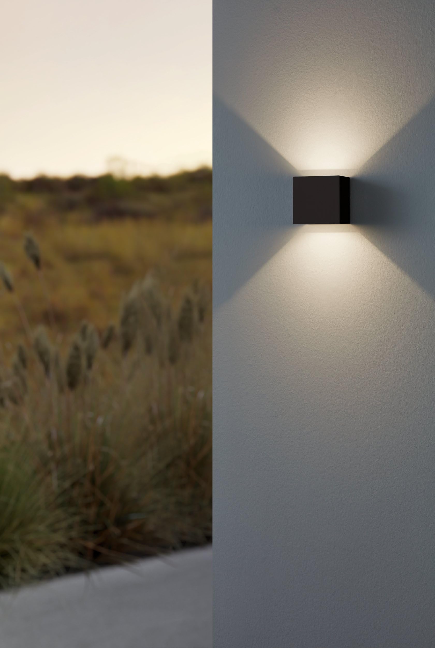 EGLO Lampe murale extérieure LED CALPINO, lampe extérieure à 2 flammes, applique murale en aluminium, couleur : anthracite, IP54