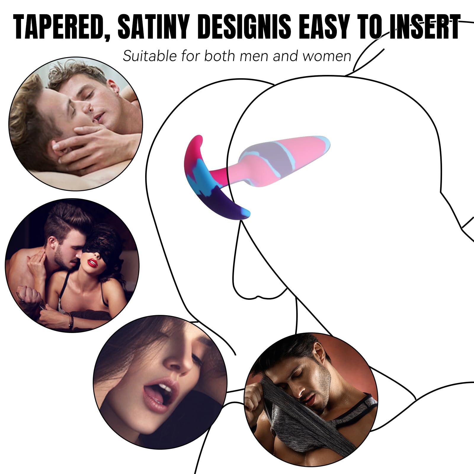 3PCS Silicone Butt Plug Set with Flared Base, Anal Plug for Comfortable Long-Term Wear, Sex Toys for Men Women and Couples.: Mulcolor G