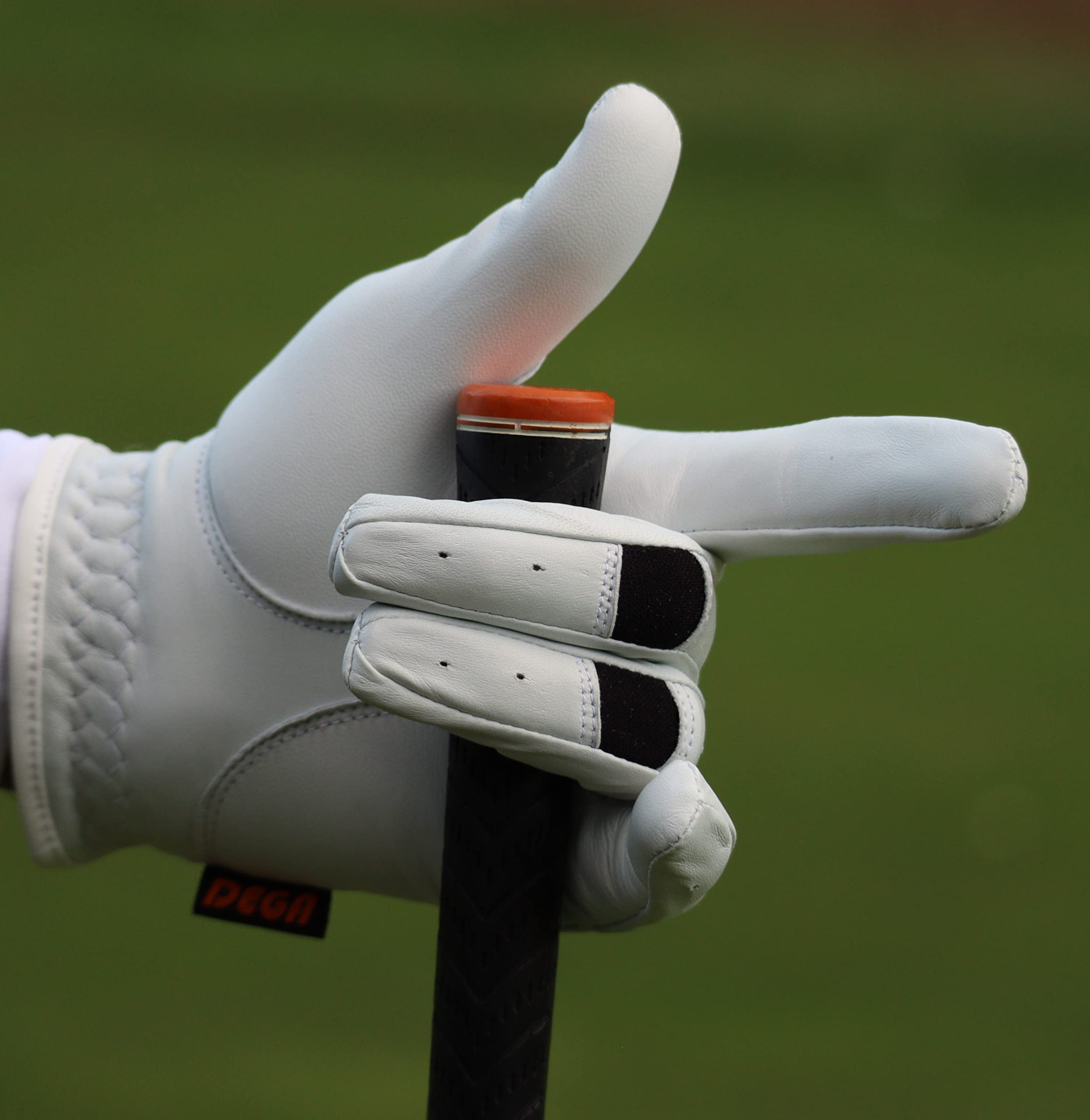 Guantes de golf Dega 100% piel Cabretta hombre mano izquierda agarre suave blanco 2 unidades