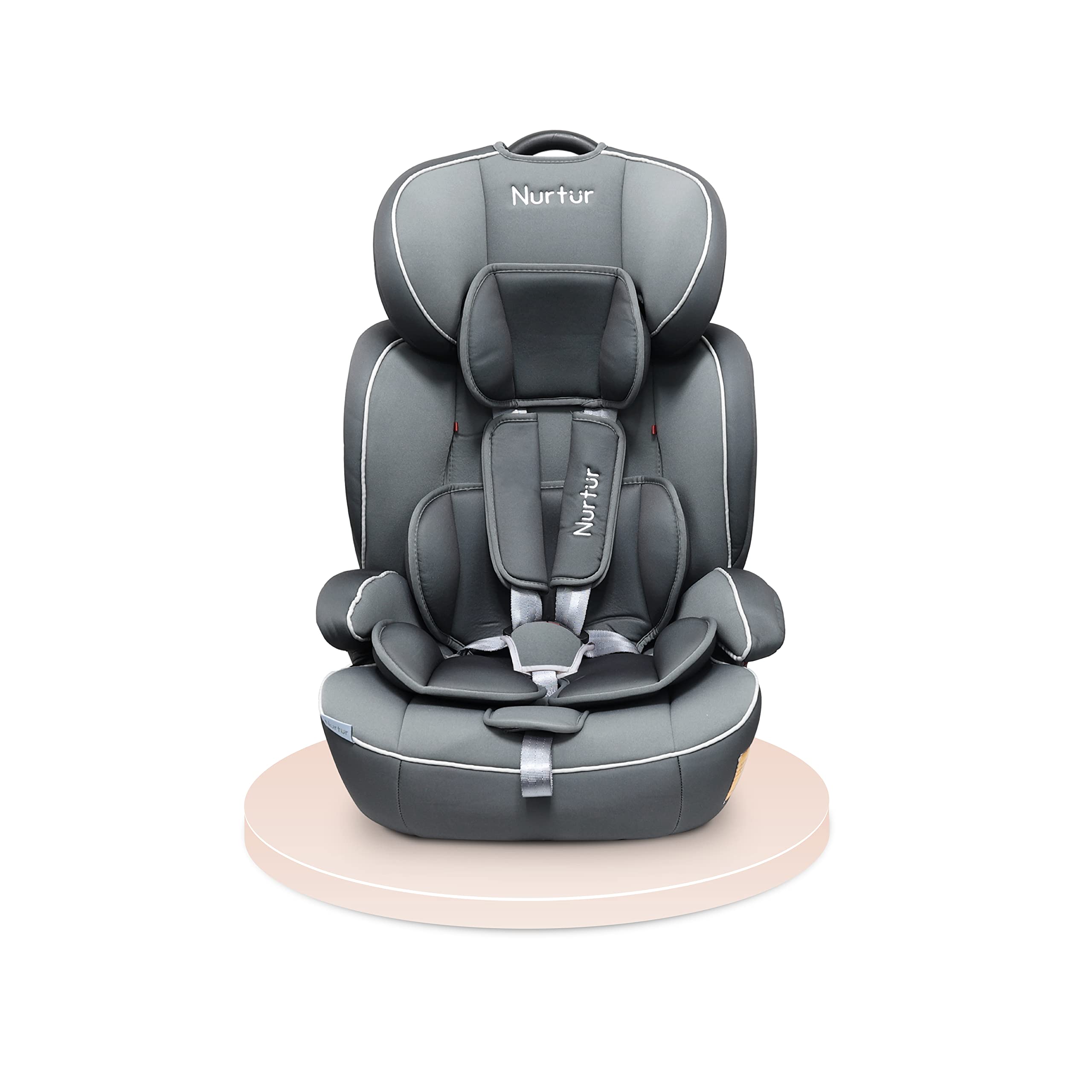 Nurtur All-in-one Ragnar Convertible Car Seat, ultra-slim design with Rear-Facing, Forward-Facing, and Belt-Positioning Booster Light Grey