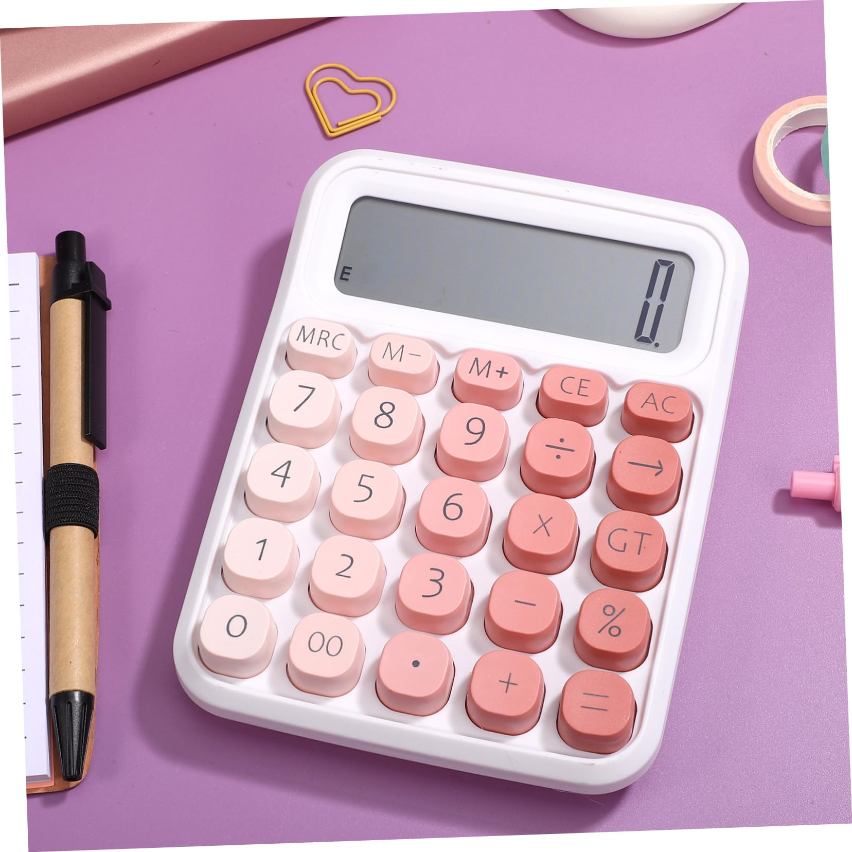 DOITOOL Cute Desktop Calculator with Large Buttons Display Nonslip Base for Students and Office Use Charming Design for Easy Viewing and Fun Math Tasks