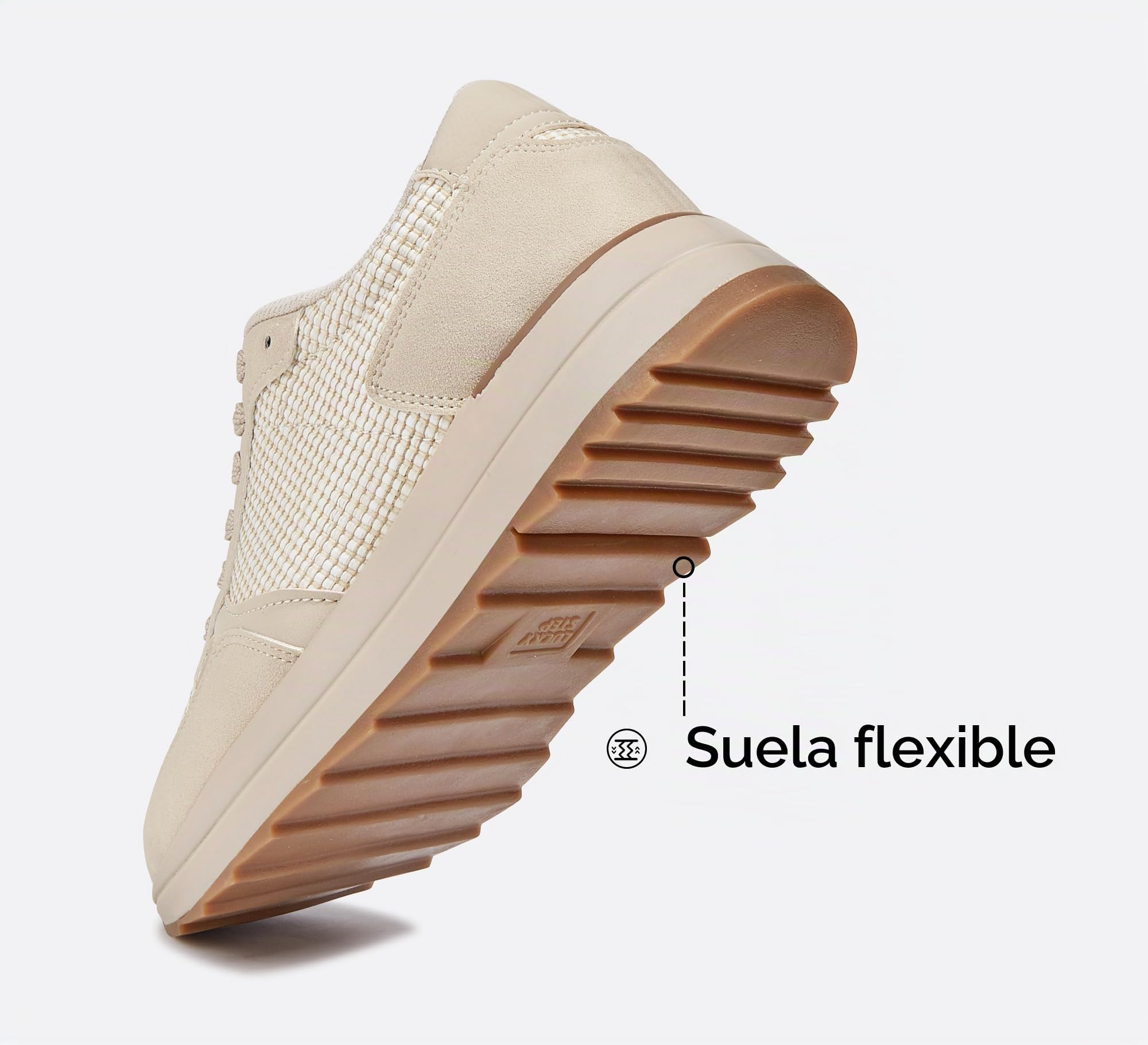 LUCKY STEP Zapatillas para Caminar de Mujer | Zapatillas de Moda con Plataforma para Mujer, Zapatos Casual con Cordones