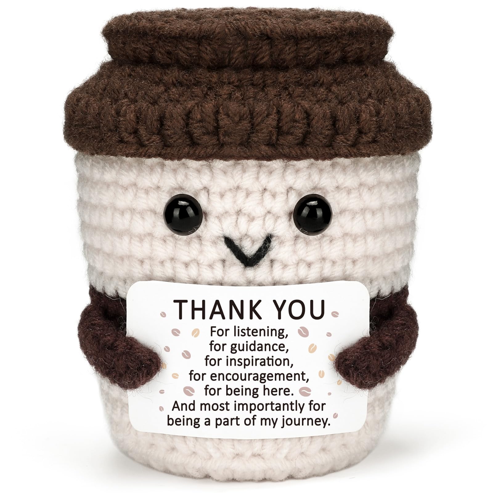 Teacher Nurse Gifts For Coffee Lovers Get Well Cheer Thank You Self Care Gifts For Women Man Friends Coworkers Going Away Emotional Inspiration Support Positive Crochet Coffee Gift For Social Worker - 1