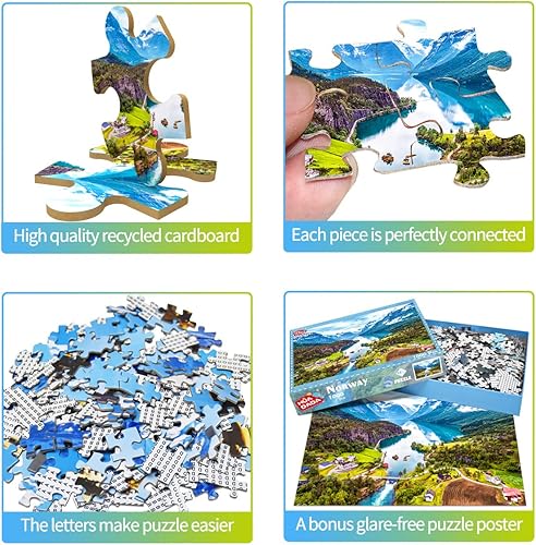 Miniatura 4 de Rompecabezas para adultos de 1000 piezas para adultos, rompecabezas de 1000 piezas, 1000 piezas, Geiranger Fjord Noruega