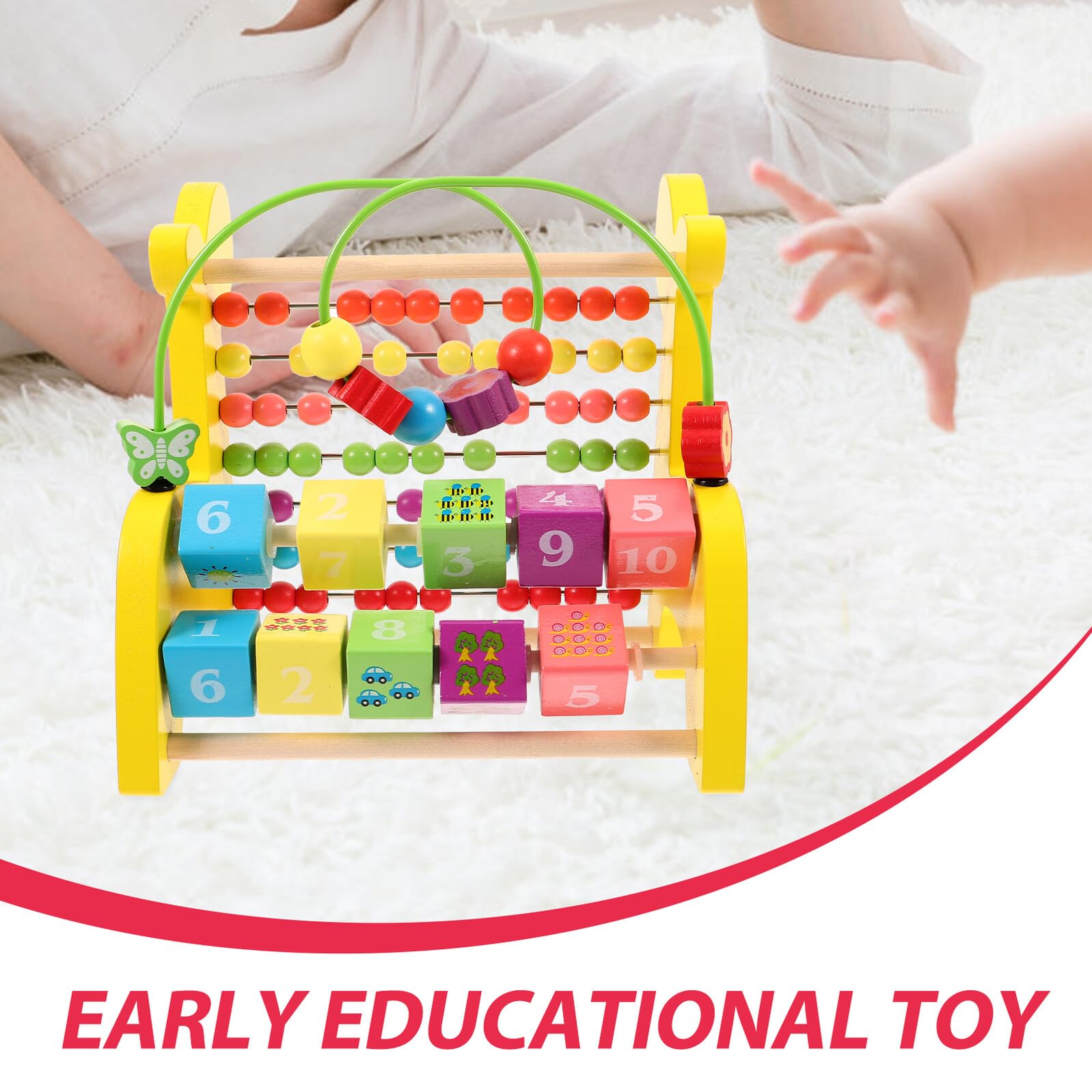 Ábaco de Madera Diseño de Jirafa para Niños, Juguete Educativo para Aprender Números y Colores, Adecuado Desarrollo Cognitivo Entretenimiento Infantil