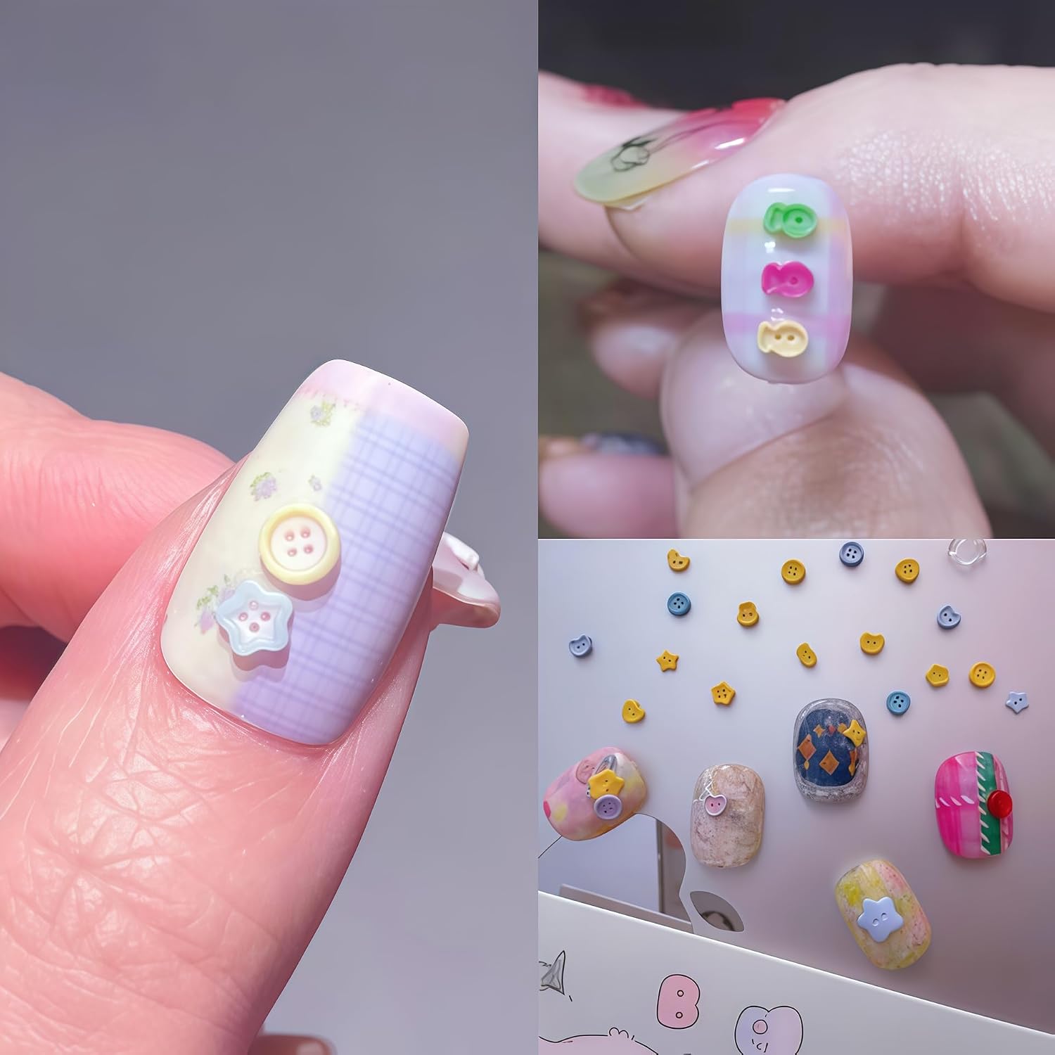 3D Buttons Gel Nail Art Mold Silicone Tools Nails Button Small Model Resin Buckle Molds for Accessories Supplies