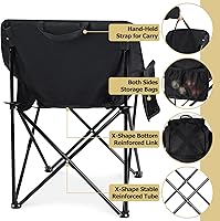 Vista 6 de Leonyo Sillas plegables de campamento, sillas portátiles para exteriores para adultos con bolsa de transporte para pesca al aire libre, senderismo