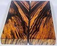 Vista 5 de Bookmatched - Básculas para cuchillos de madera de hierro, material para fabricar cuchillos, tamaño 5 18 x 1 34 x 12 pulgadas, paquete de 2