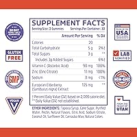 Vista 2 de Zhou Elder-Mune - Gomitas de saúco con vitamina C y zinc - Suplemento diario de apoyo inmunológico para mujeres y hombres, saúco negro natural