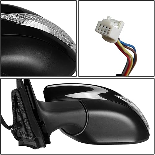 Miniatura 4 de DNA MOTORING OEM-MR-NI1320225 Estilo de fábrica alimentado+calentado+señal de giro izquierda espejo de puerta de vista lateral compatible con Nissan