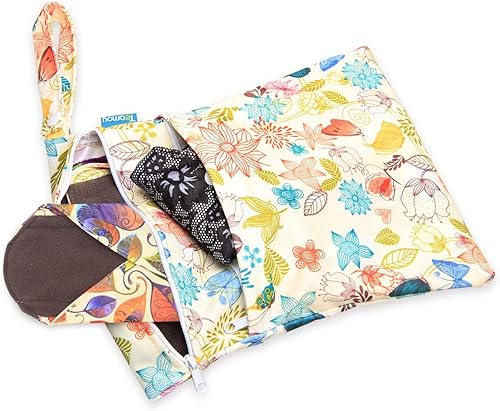 Miniatura 6 de Teamoy 6 almohadillas sanitarias de 10 pulgadas, reutilizables, lavables, almohadillas menstruales con bolsa húmeda, absorbentes, suaves y cómodas