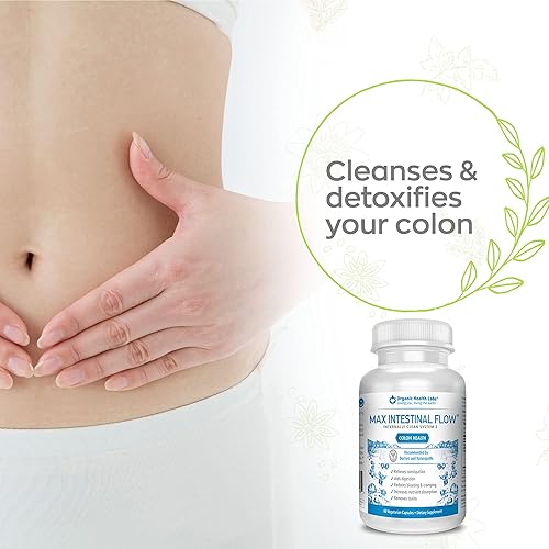 Miniatura 3 de Organic Health Labs Flujo intestinal máximo, limpieza natural de colon para apoyar la regulación intestinal, excelente desintoxicación de limpieza