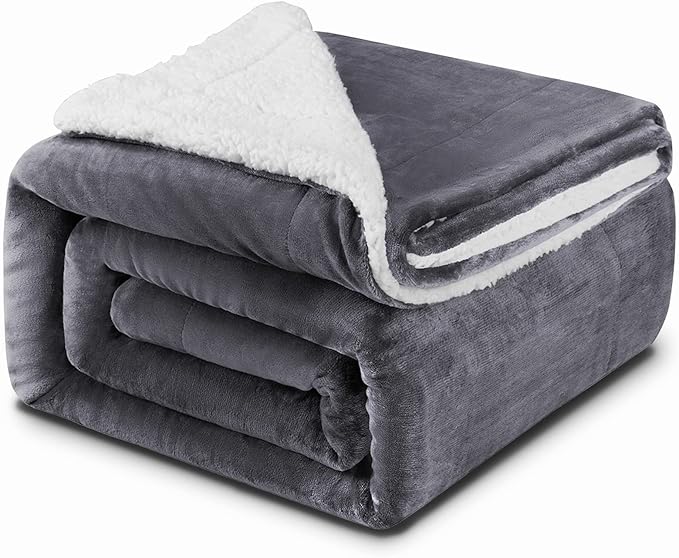 KANKAEU Sherpa Fleece Blanket, 550GSM Thick Blanket, Fluffy Blanket