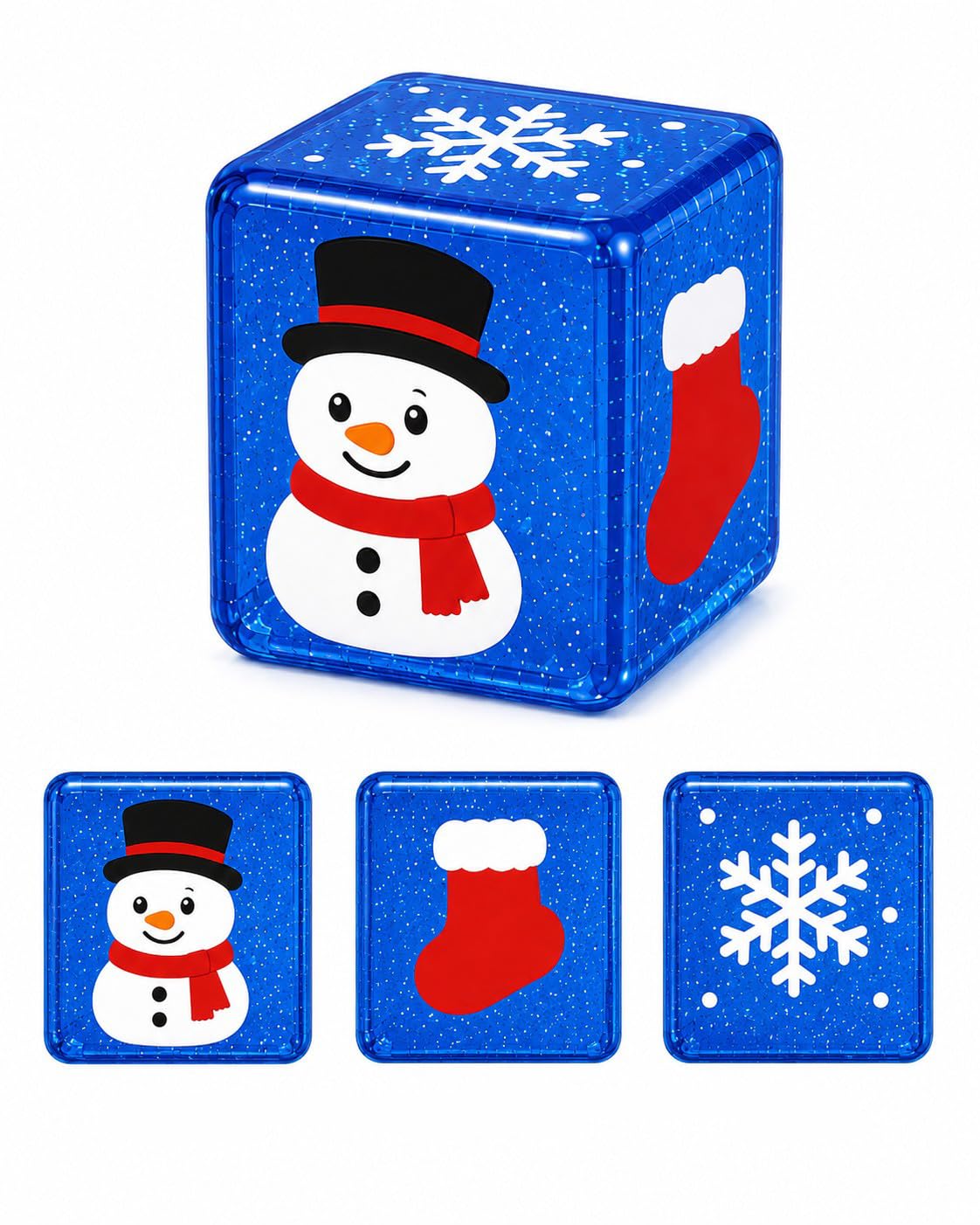 Confezione da 3 cubi natalizi da schiacciare per adulti (colore C)