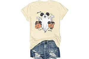 Halloween Shirts Pumpkin Shirt Women: Cute Ghost Shirt Casual Fall Halloween Spooky...