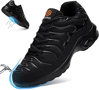 DYKHMILY Safety Shoes Men's Leitht Work Shoes Comfort Steel Toe Cap Shoes Puncture Resistant Breathable Protective Shoes C...