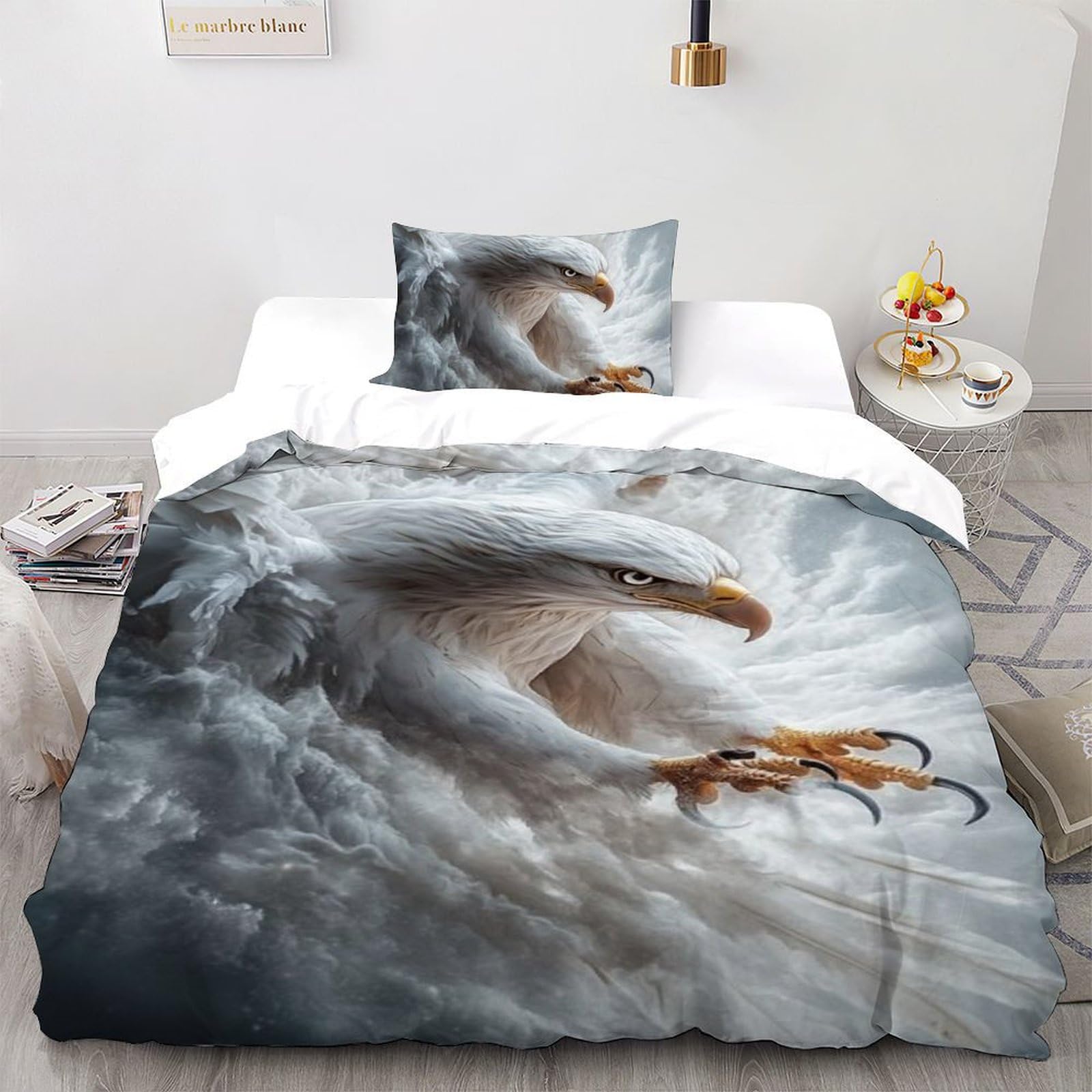Housse de couette animaux imprimé 3D blanc, l'idée cadeau idéale pour embellir un lit d'enfant