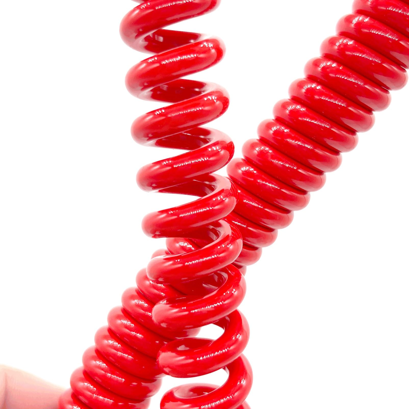 Cavo a spirale a 2 fili, in rame puro da 1,5 mm², cavo elettrico in poliuretano, filo elastico estensibile (fino a 3 metri di estensione)