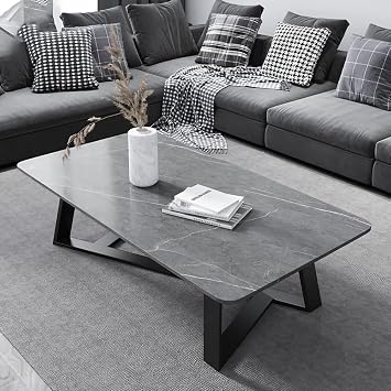 Modern Rectangular Coffee Table, Home Center Table Coffee Table, Living Room Home New Simple Modern Light Luxury Small Apartment Balcony Simple Rental House 100*50/*43cm, Grey