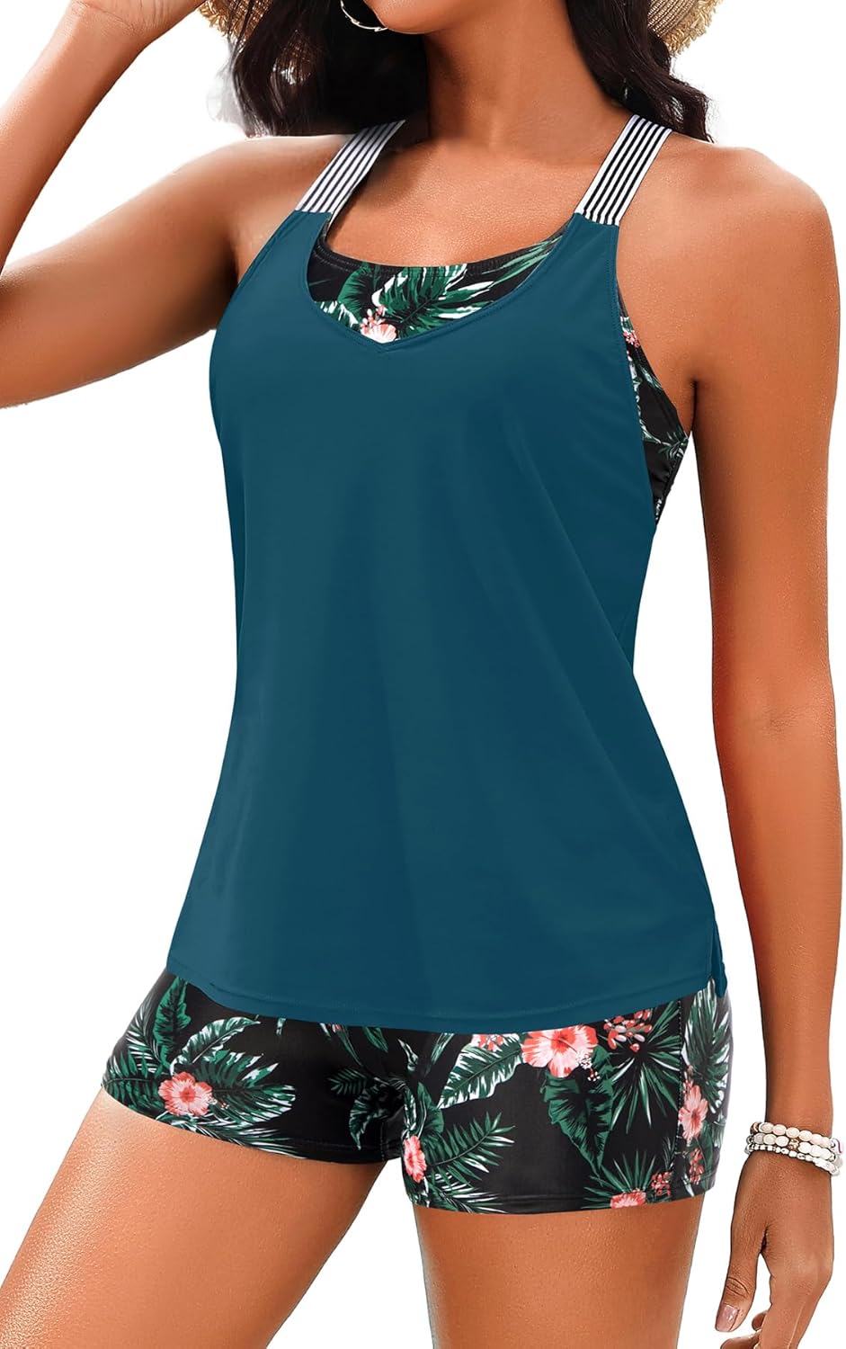 Daci Tankini Swimsuits for Women-2025 Bathing Suits 2 Piece Swimwear with Shorts for Tummy Control