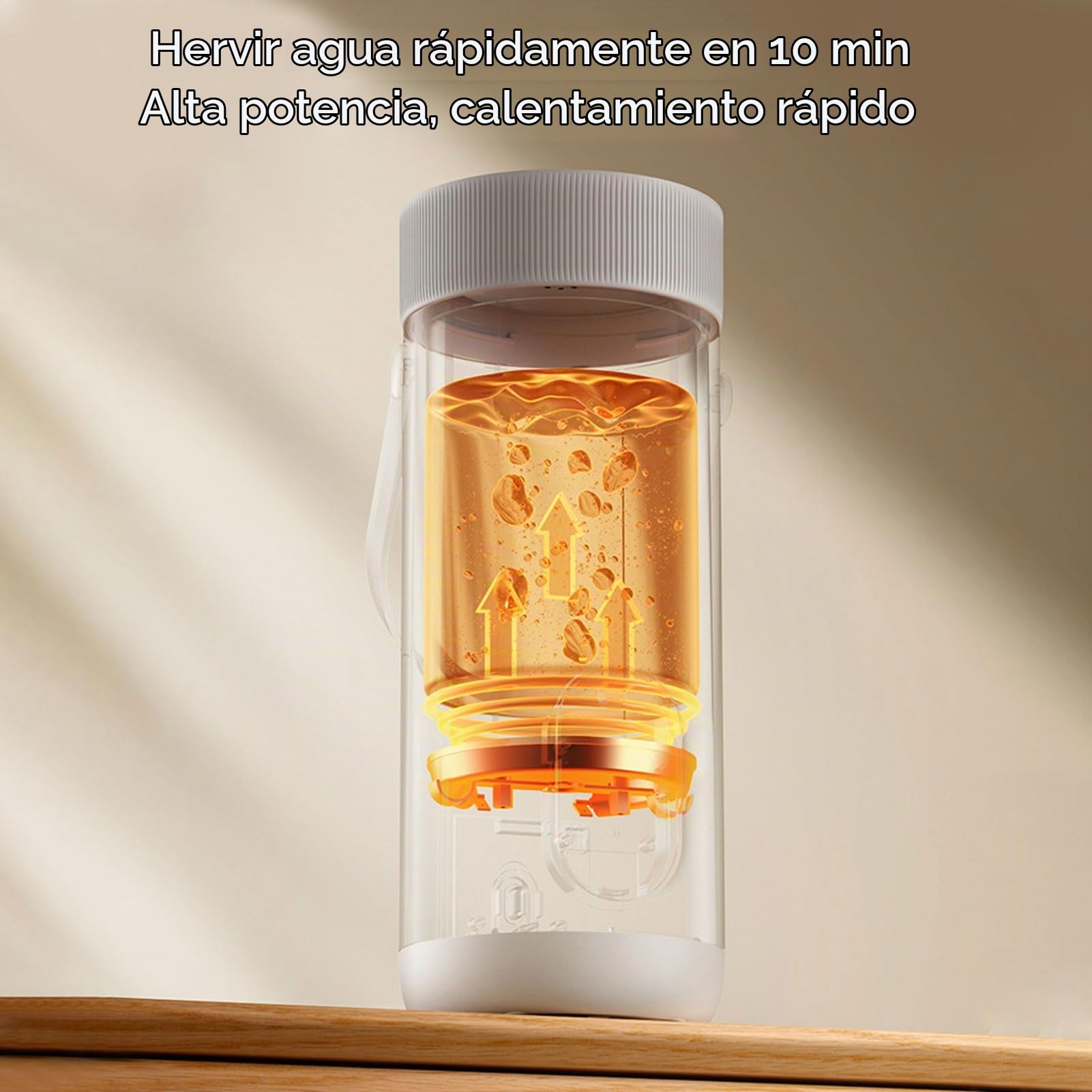 Hervidor Eléctrico de Viaje, Portátil 45 ℃ -100 ℃ Caldera de Agua Caliente Hirviendo Rápida, Calentador de Agua Pequeño con Batería para Agua Caliente Al Aire Libre, té, café