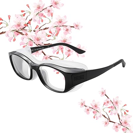 Amazon Double Legend 特許あり 花粉症 メガネ 花粉 メガネ 保護メガネ ゴーグル 曇り止め 精油 ブルーライト 紫外線 粉塵 飛沫 にも対策 アロマ 伊達メガネ 防塵 花粉用メガネ レディース メンズ Double Legend 花粉 防塵メガネ