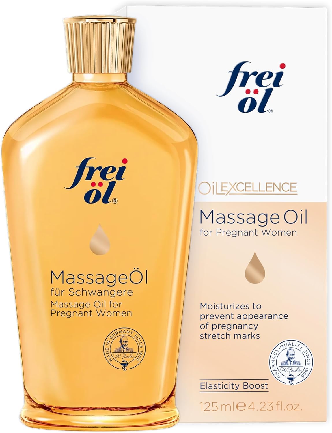 Massage Body Oil for Pregnant Woman – Maternity Skincare Oil, Skin Elasticity Increase by 35% – Prevents Stretch Marks, Safe to use for mom & Baby – Vegan, 125 ml / 4.23 Fl Oz