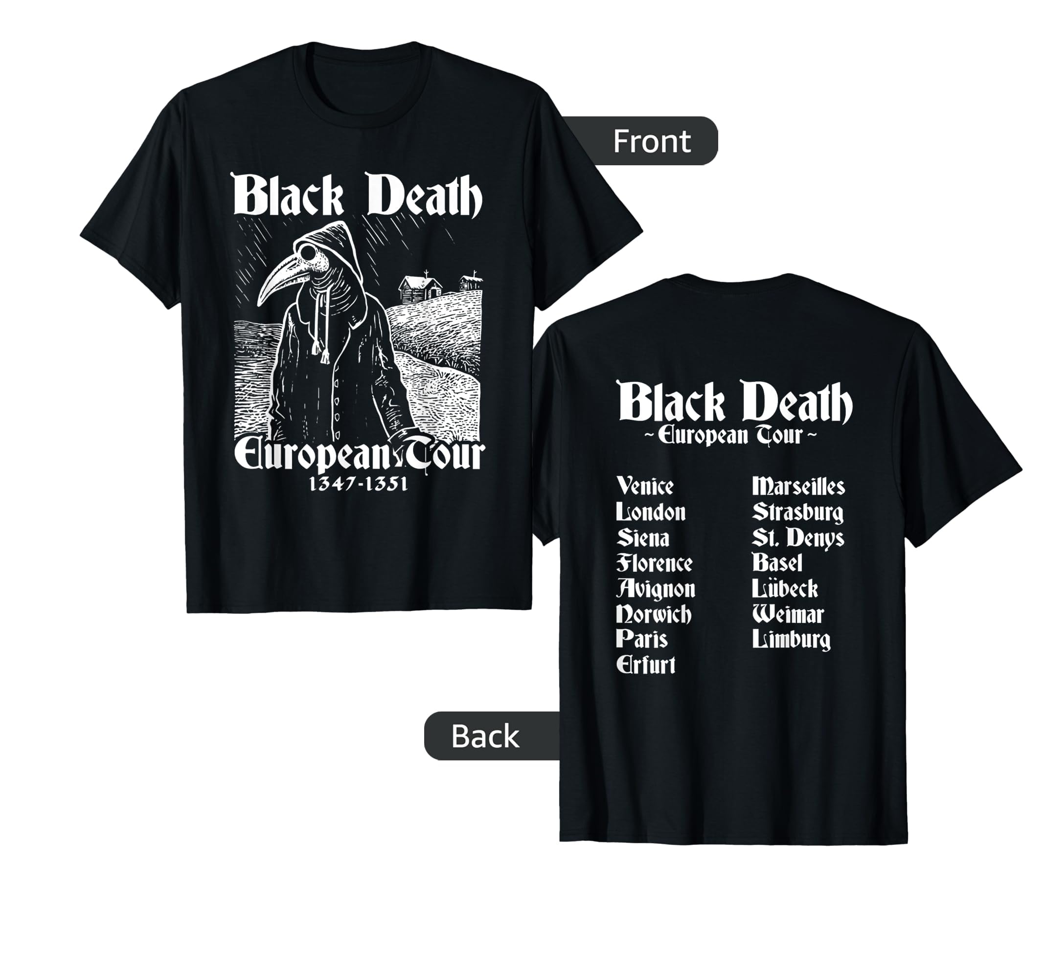 Amazon.com: Black Death Bubonic Plague European Tour Goth Plague