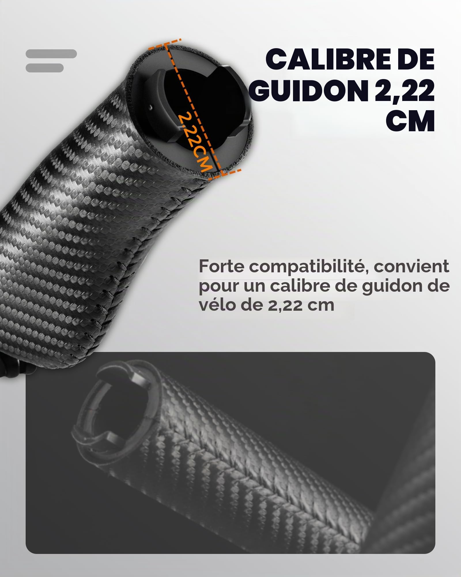 ROCKBROS Poignées de Vélo Ergonomiques, Poignées de Guidon en Cuir PU Antidérapantes, Poignées de Vélo avec Verrouillage en Aluminium, Poignées de Guidon de Vélo 22.2mm pour MTB, Gravel, EBike
