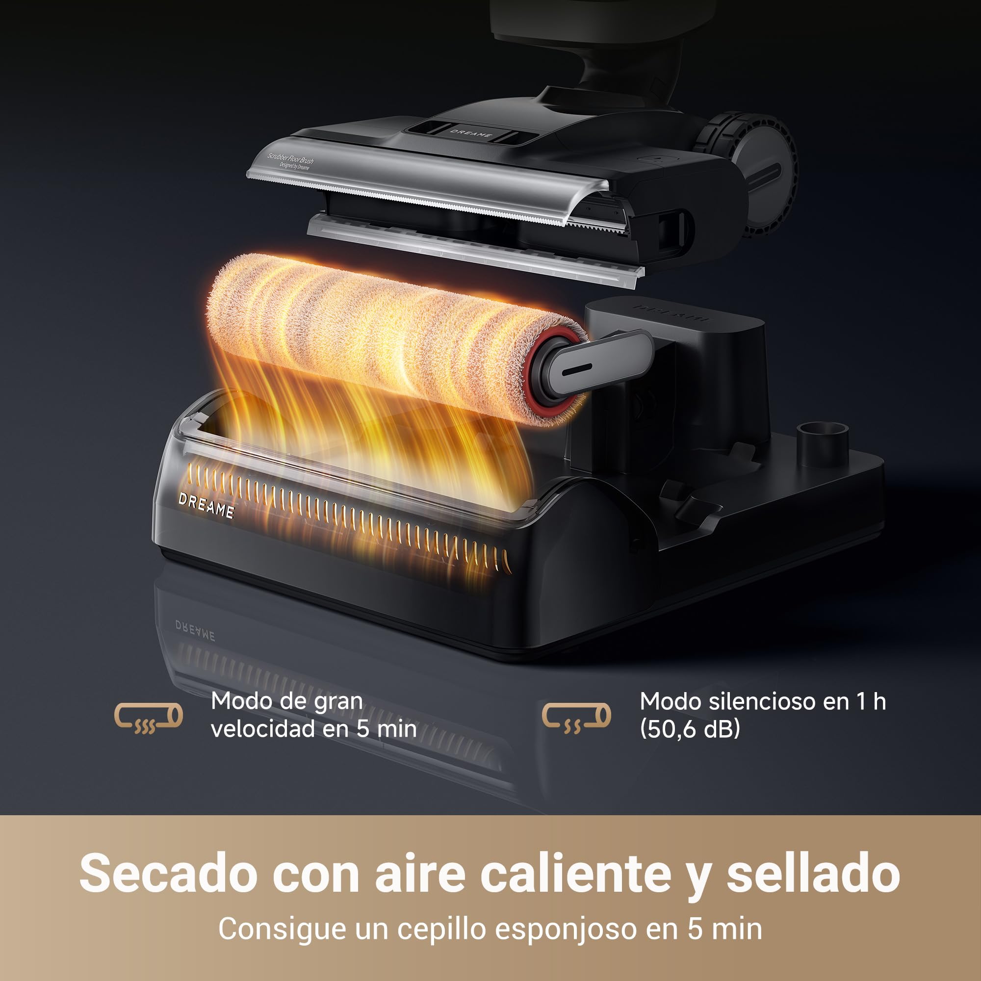 DREAME H14 Pro Aspiradora en Seco y Húmedo, Alcance de 180 Celsius, Autolimpieza a 60 Celsius, Secado en 5 min, Máxima Potencia de 18.000 Pa, Adición Automática del Producto, Cepillo Giratorio