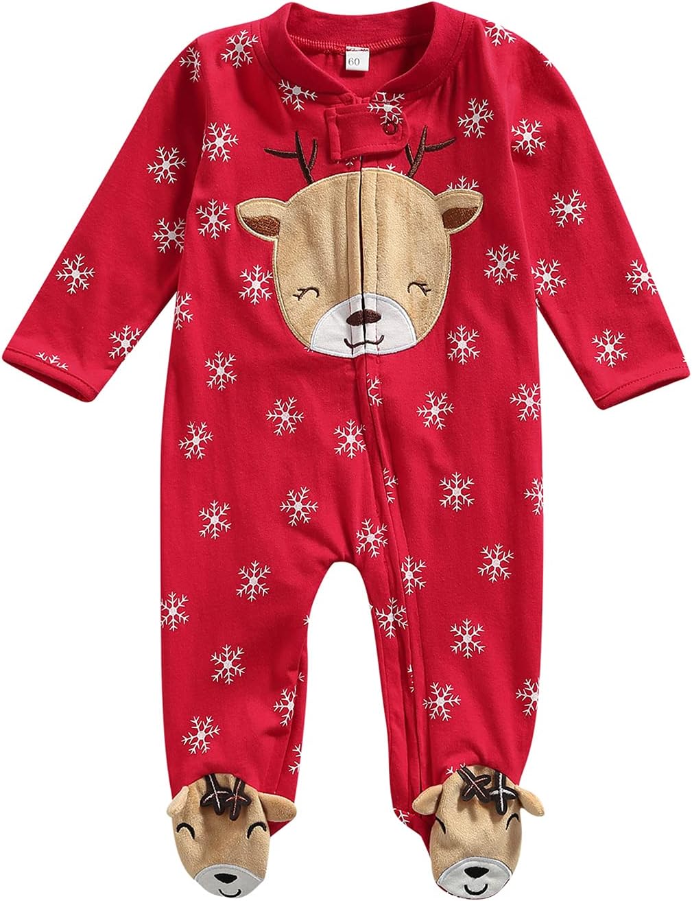 One opening Newborn Baby Boy Girl Zipper Footies Pajamas Pjs Ribbed Solid Long Sleeve Romper Jumpsuits Footed Sleep and Play