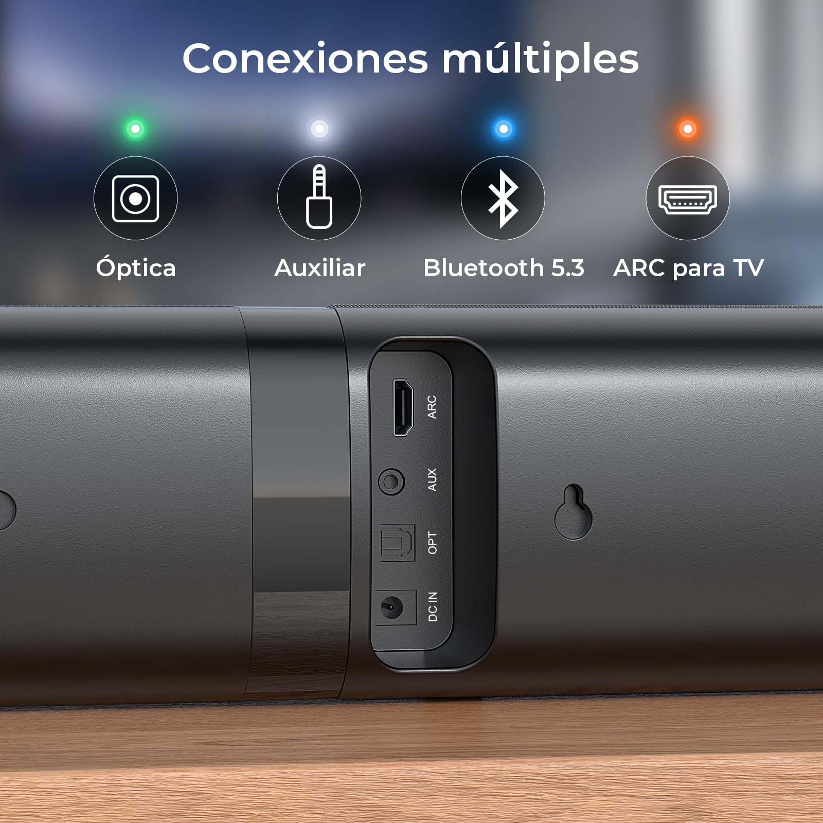 GarageRock 2.1ch Barra de Sonido TV, 2026 Upgraded 3-in-1 Desmontable Soundbar, Dolby Audio, Graves Potentes Integrados, Peak Power 160W Barra Sonido, Bluetooth/ARC/Opt/AUX/TV/PC/Gaming,1 Pcs