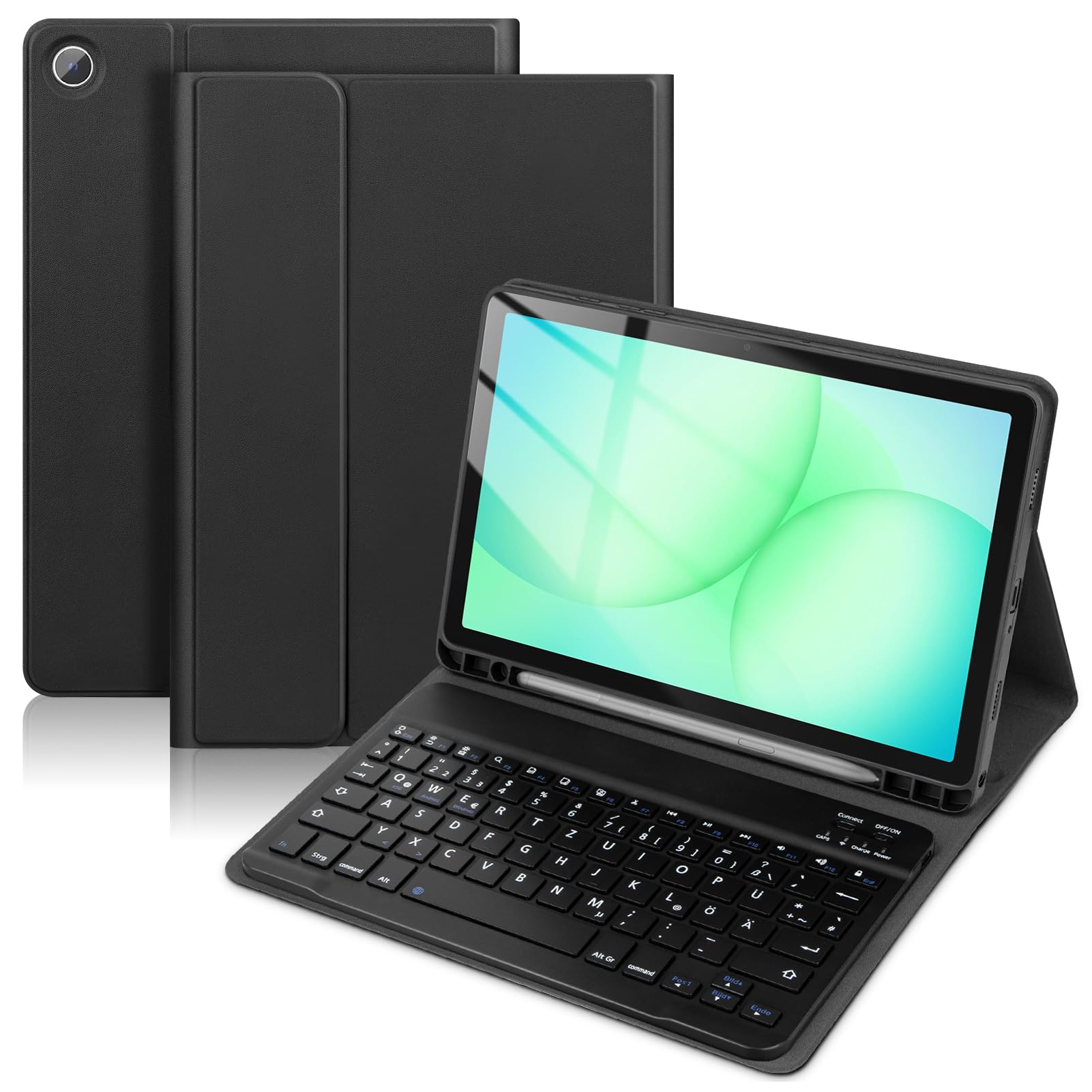 KTOITION Tastatur Hülle für Samsung Galaxy Tab A9 8,7 Zoll 2023, Slim Case mit Bluetooth Tastatur für Samsung Tablet A9, Abnehmbare Tastaturhülle mit Stifthalter für Samsung Galaxy Tab A9