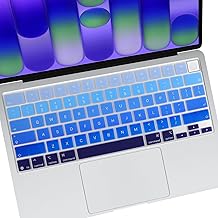 Allinside Keyboard Cover for 2026 MacBook Neo 13-inch A3404 (A18 Pro) & MacBook Air 13"/15" and MacBook Pro 14"/16" (M5 Chip), Premium Silicone Keyboard Protector Skin, US ANSI Layout, Ombre Blue