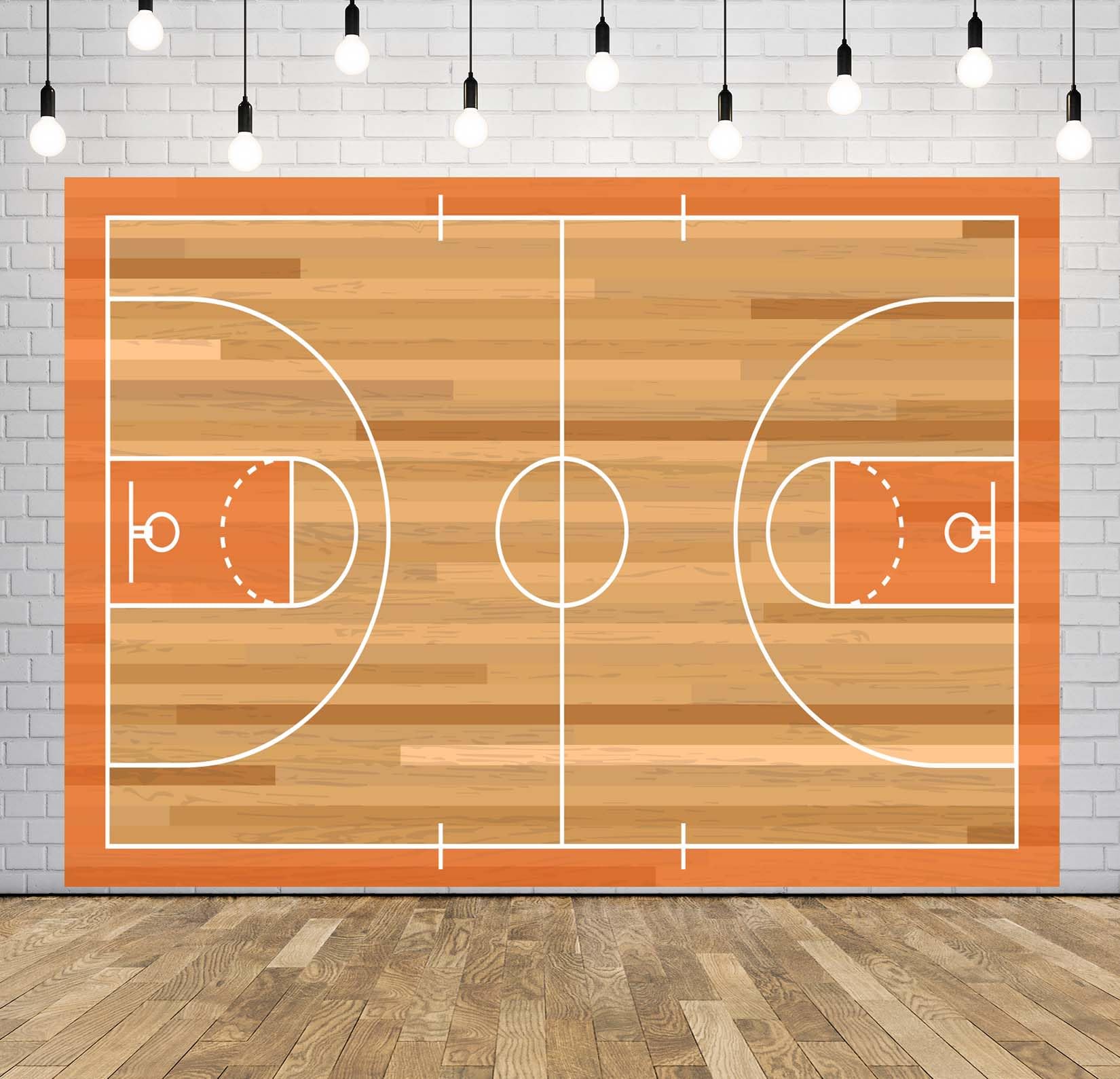 BELECO 3.6x3m Telo sfondo campo da basket | Pallacanestro texture legno sfondo tema sport decorazione compleanno bimbi banner studio foto