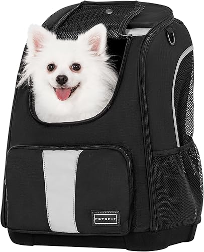Petsfit Mochila transportadora para perros y mascotas con diseño mejorado de reducción de peso, mochila para perros y gatos con grandes