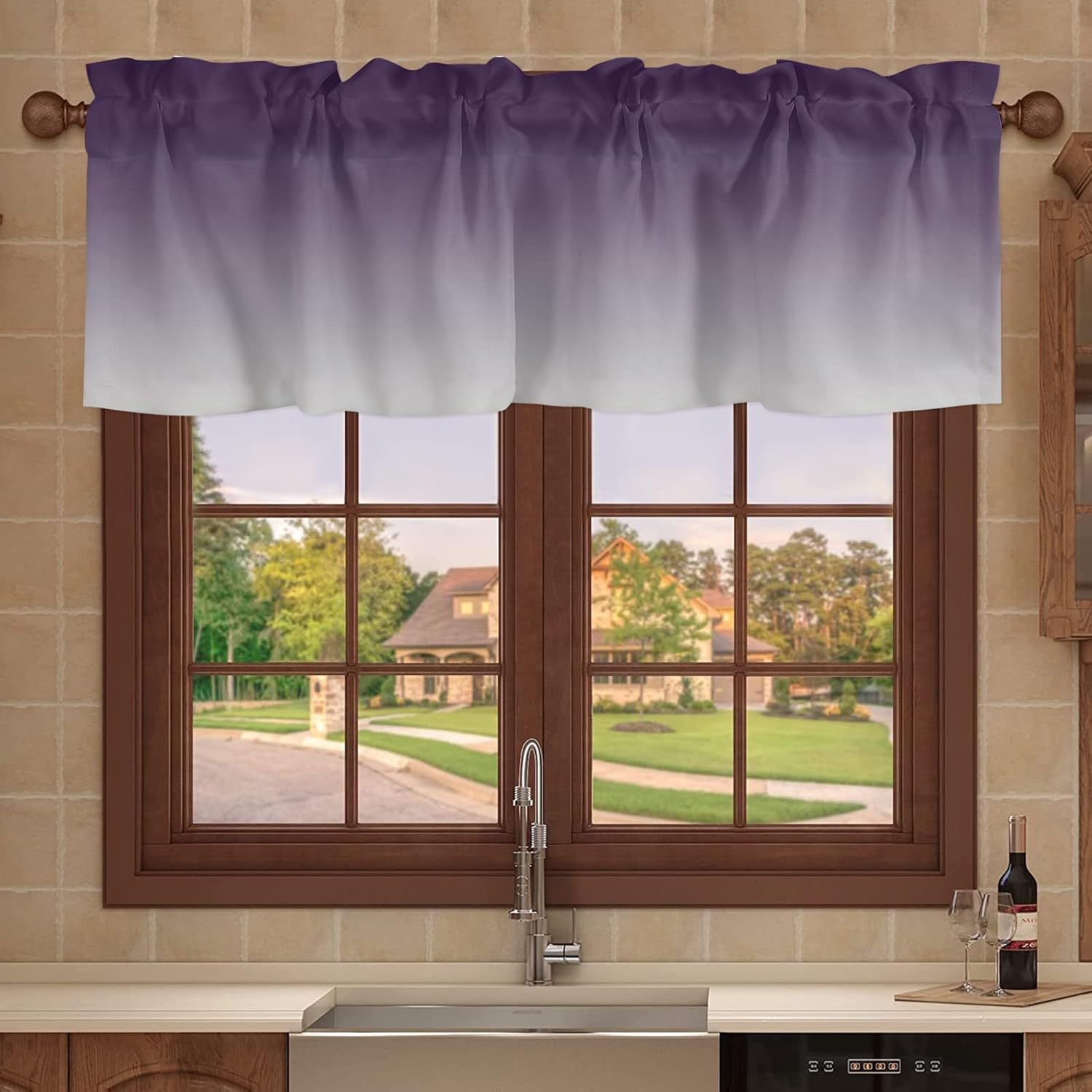 Purple Valances for Windows, Purple Ombre Valance Curtains