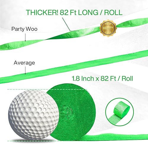 Vista 182 de PartyWoo Serpentinas de papel crepé verde, 6 rollos de 492 pies, paquete de papel crepé verde bosque esmeralda cazador para graduación, Navidad