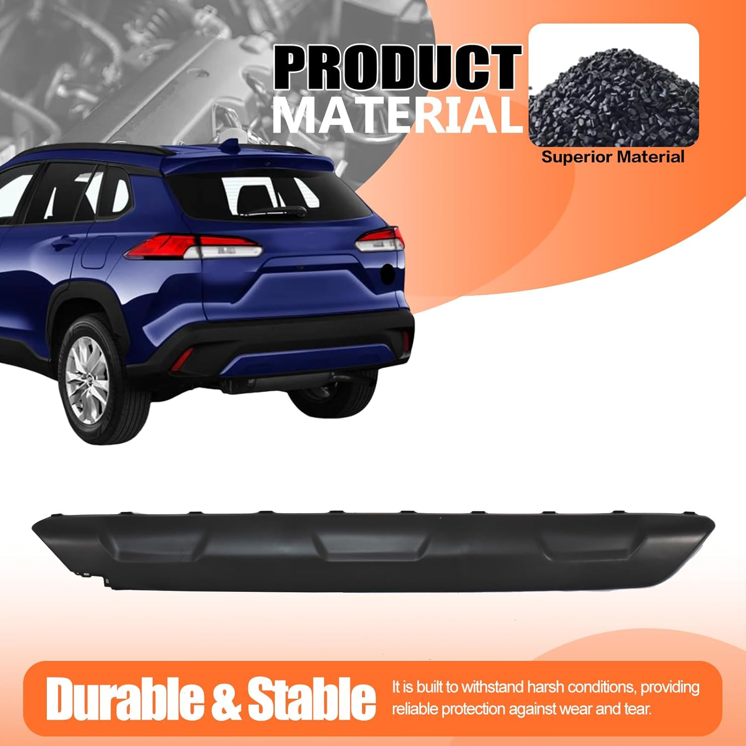 JX Racing Rear Bumper Molding Compatible with Toyota Corolla Cross 2022 2023 2024 Air Dam Lower Valance Replacement 521510A905