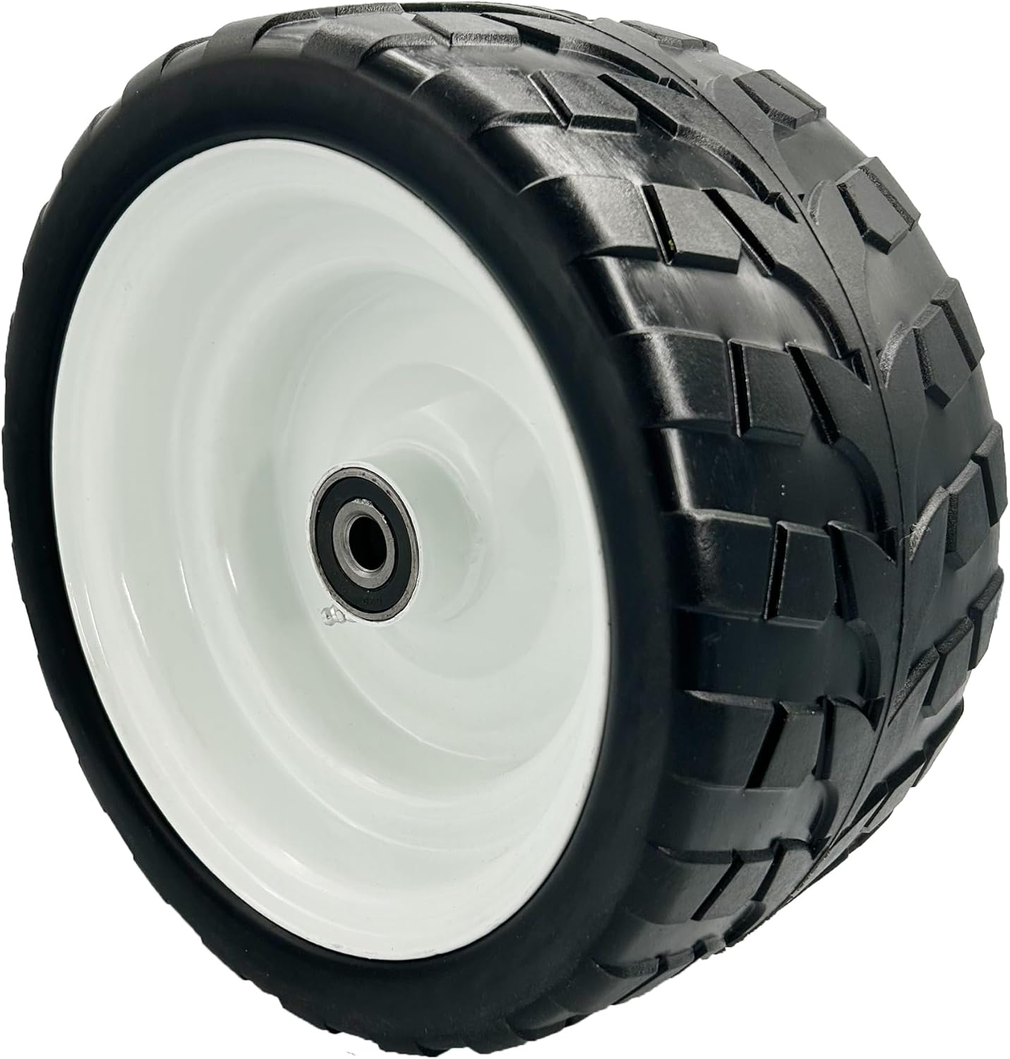 12x6.00-6 Flat Free Lawn Mower Tire with 5/8 & 3/4 Bearings, 3-6” Center Hub 12x6x6 Solid Lawn Mower Tire for Zero Turn Lawnmower Garden Trailer Yard Tractor (2)