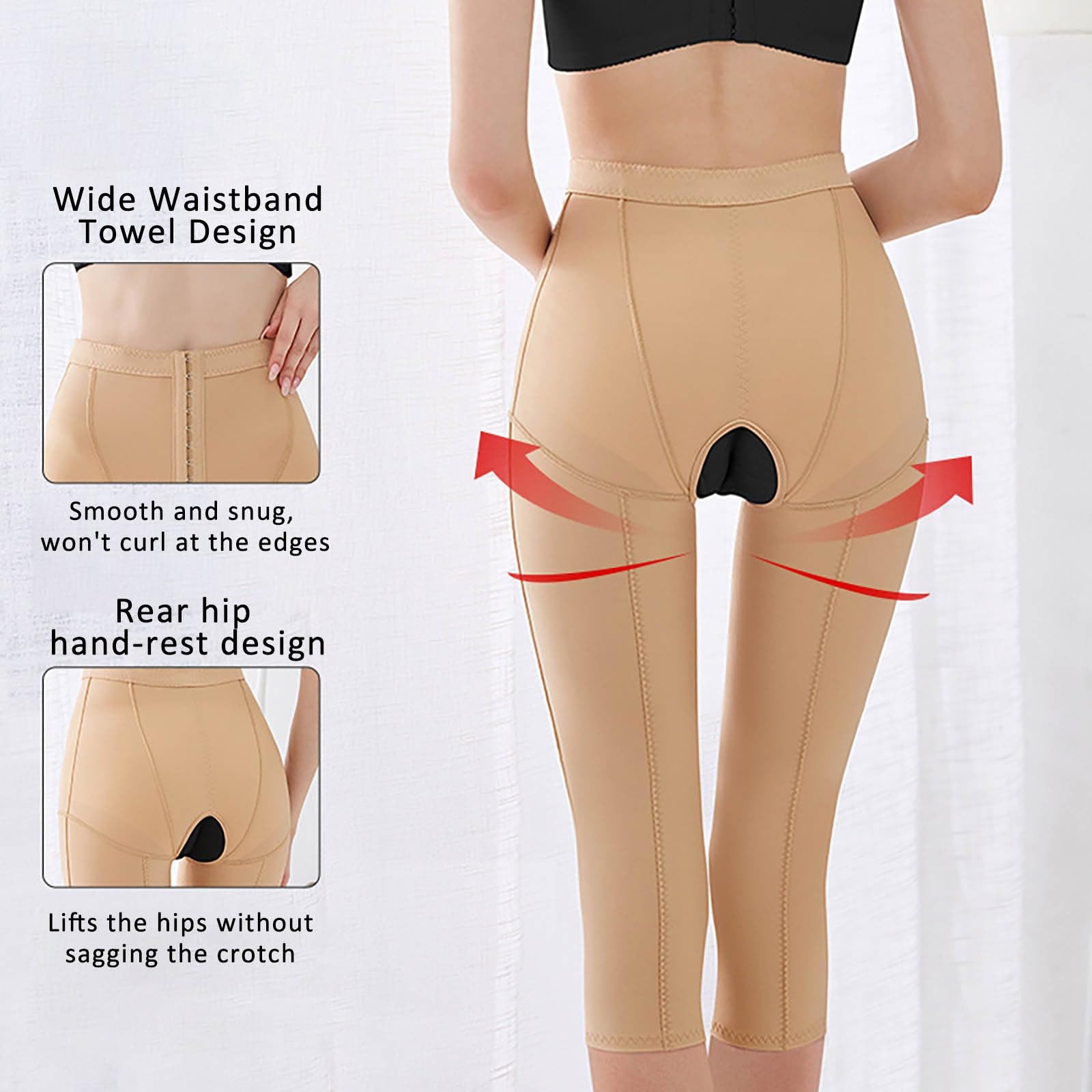 Genérico Leggings de compresión posoperatorios para mujer, pantalones cortos de adelgazamiento sin costuras elevadores de muslos de cintura alta