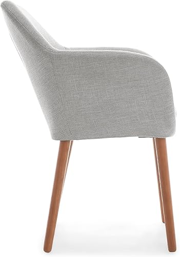 Miniatura 5 de Elle Decor Roux Mid-Century - Sillón decorativo para sala de estar, sofá suave, tapizado de tela de lino