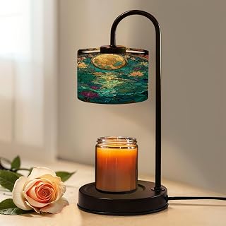 Candle Warmer Lamp with Timer and Dimmer, Ethereal Jellyfish Glowing Lily Pads Mystic Pond Art Wax Melt Warmer with 4 Bulbs, House Warming Birthday Gifts for Women Mom New Home Decor