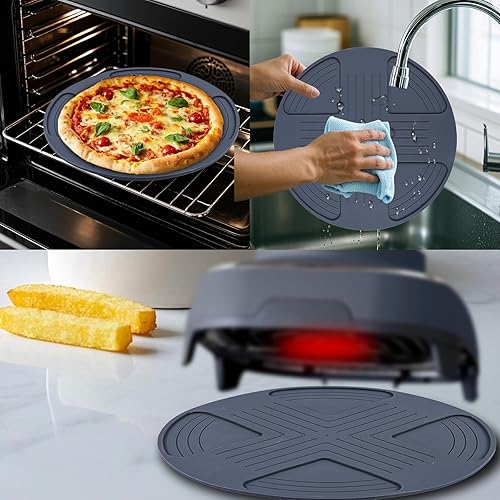 Miniatura 6 de 2 salvamanteles de silicona para freidora de aire Ninja Crispi, alfombrillas antideslizantes resistentes al calor para freidora de aire Ninja