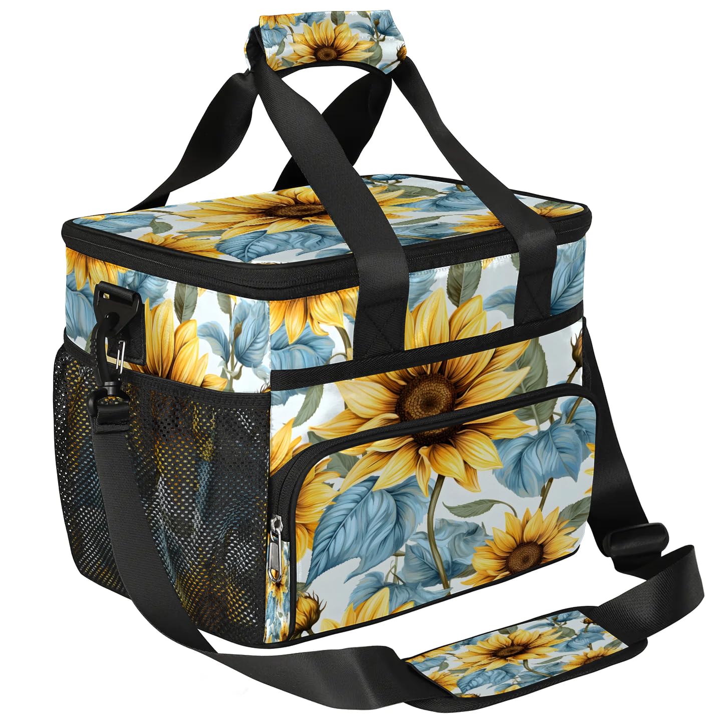Lunch Box for Men Heavy Duty Insulated Lunch Bag for Women Sunflower Leaves Lunchbox for Adults Lunch Cooler