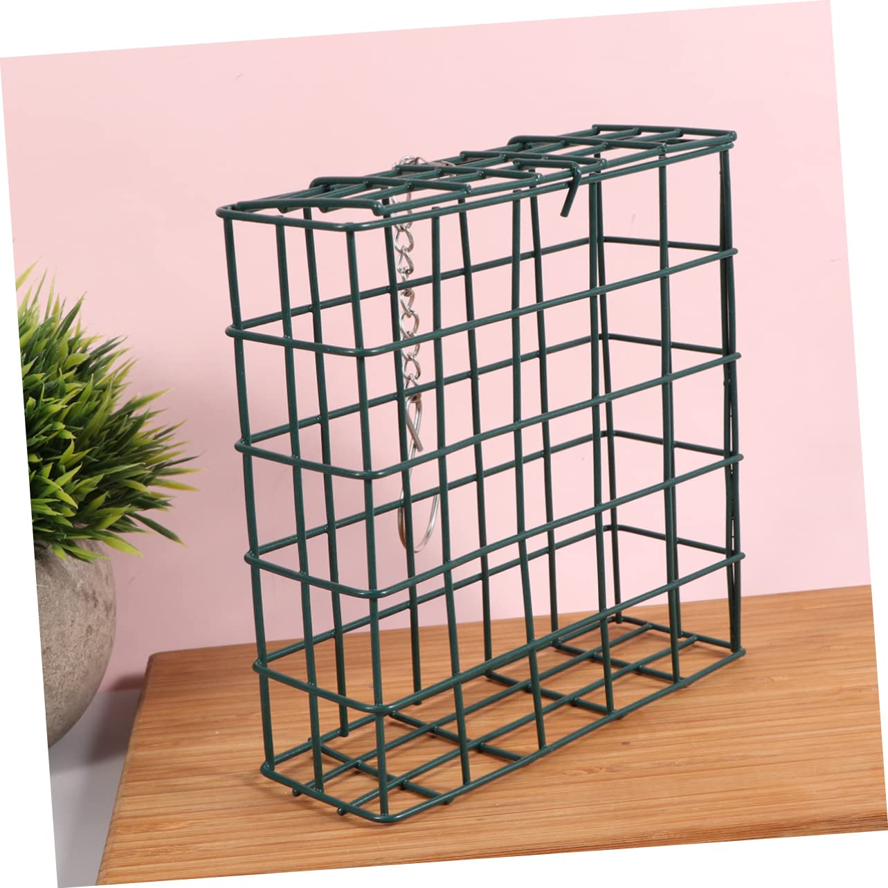 4 Piezas Squirrel Feeder comedero para pájaros Colgante Aves comederos para pájaros comedero para pájaros Cuadrado comedero para pájaros de Hierro Pastel sebo Ardilla alimentador