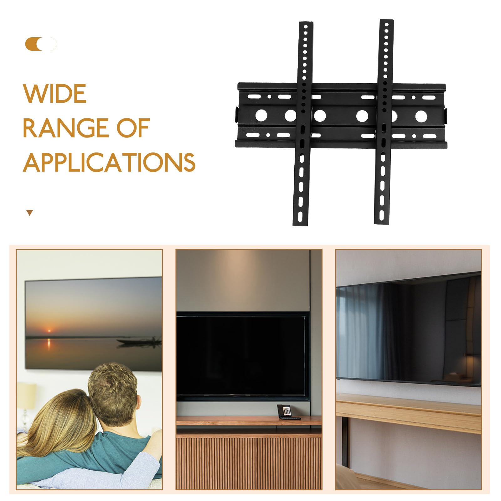 Supporto Tv da Parete Regolabile in Acciaio Nero per Televisori Piatti o Curvi Alta Sicurezza per Soggiorno e Camera da Letto