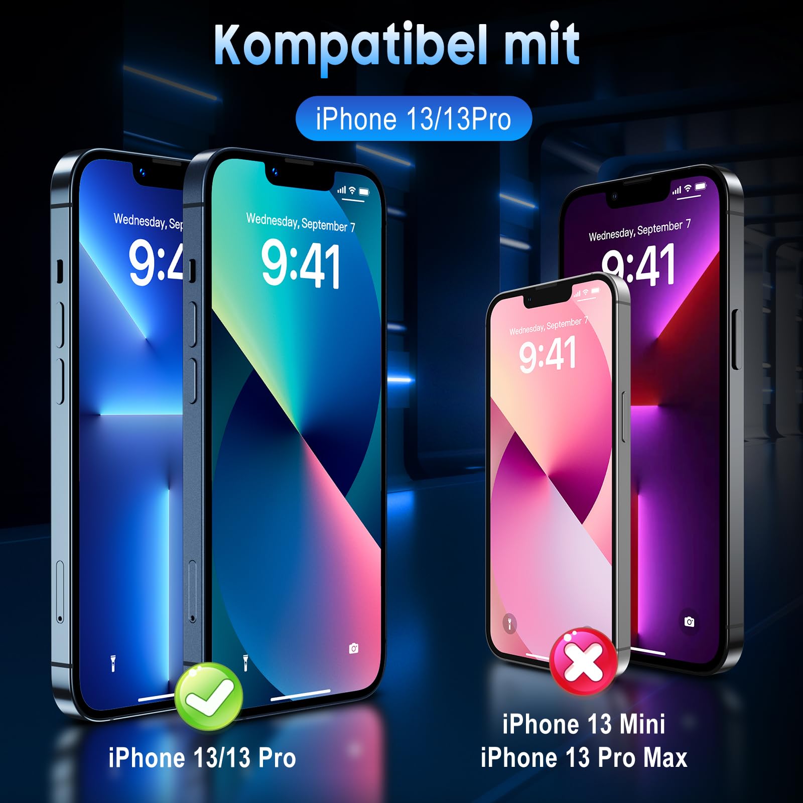 Uyiton für iPhone 13/13 Pro/16e für Panzerglas Sichtschutz - 2 Stück 9H Härte Schutzglas Sichtschutzfolie mit Schablone,30°Privacy Schutz,Vollständige Abdeckung Anti-Spy Panzer Schutz Glas