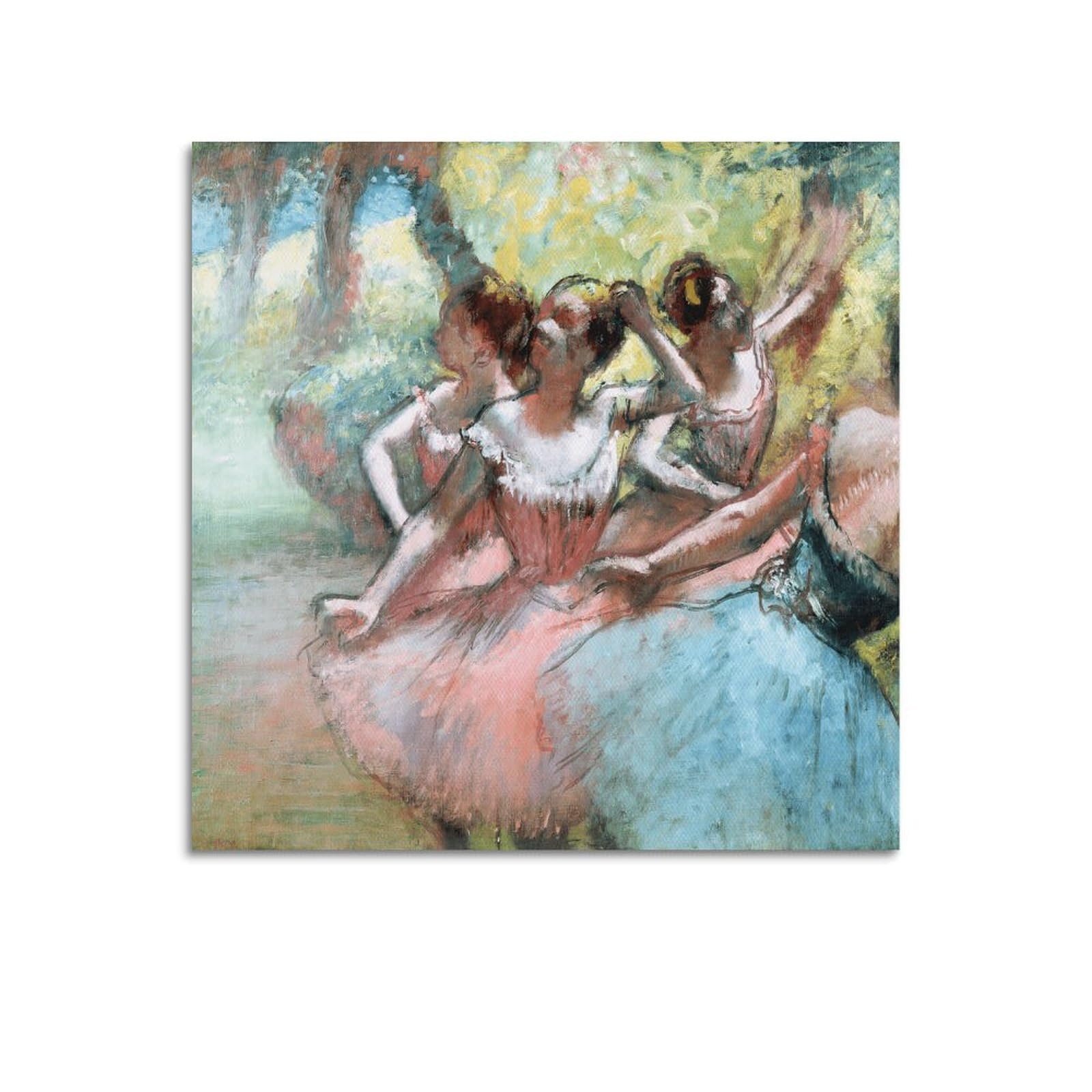 Sjwiner Unframe-Style Edgar Degas Paintings ：Four Ballerinas On The Stage，Art Poster Canvas Wall Art Decor Living Room Modern Family Bedroom 12X12inch(30X30cm)